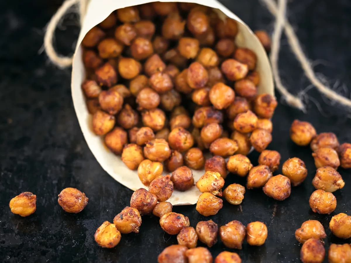 Garbanzos crocantes especiados en freidora de aire