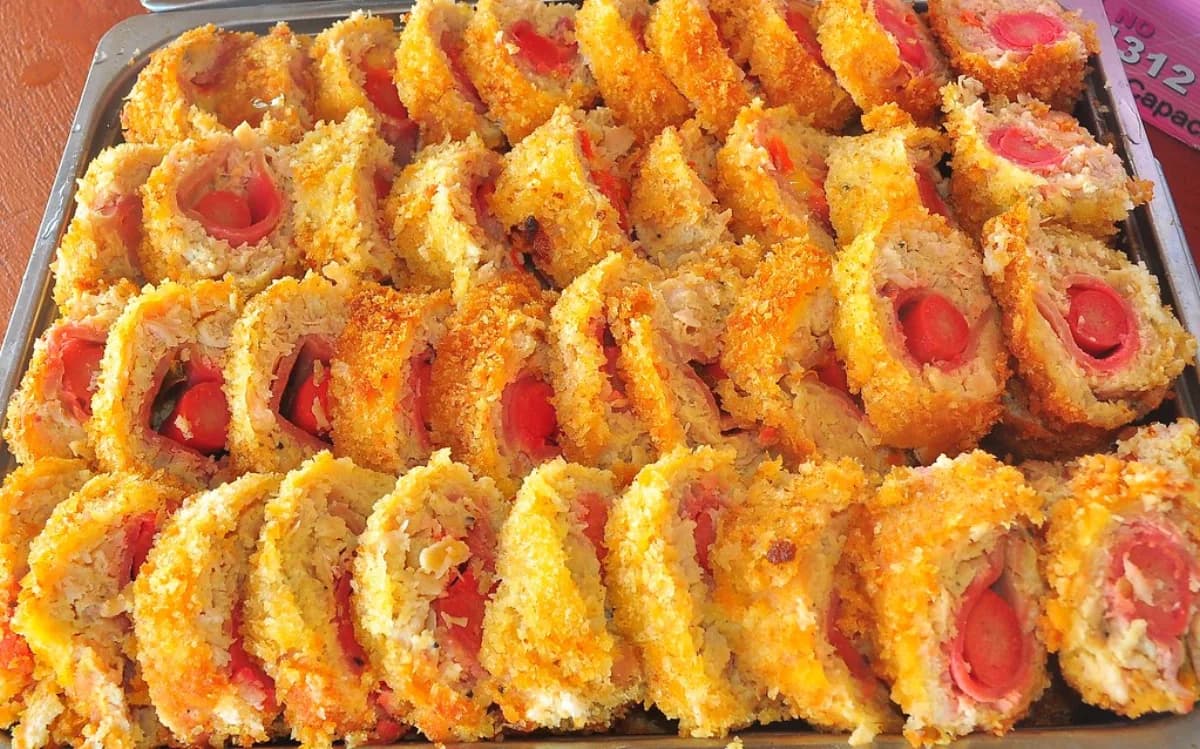 Milanesas de pollo rellenas en freidora de aire