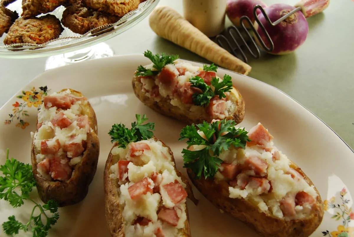 Papa rellena en freidora de aire