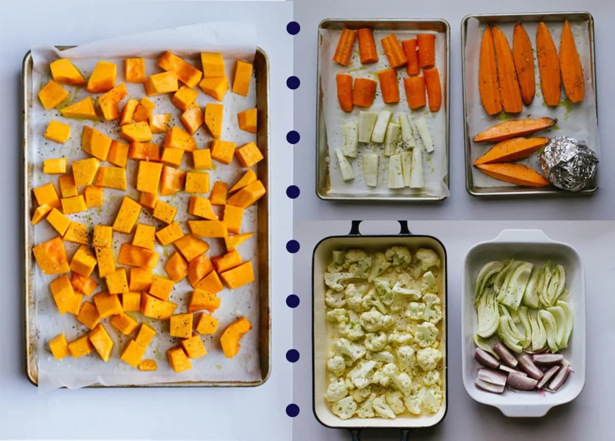 Verduras asadas en freidora de aire
